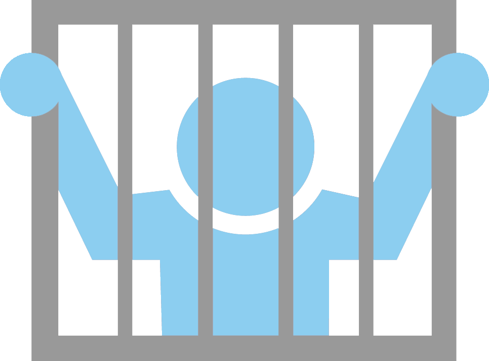 person behind jail bars