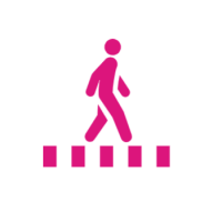 pedestrian in crosswalk icon